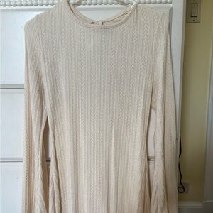SHEIN Cream Ribbed Knit Dress
